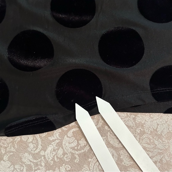 Alembika ~ Black Polka Dot Hi-Lo Semi-Sheer 3/4 Sleeve Tunic Top in Medium *flaw - Picture 14 of 16